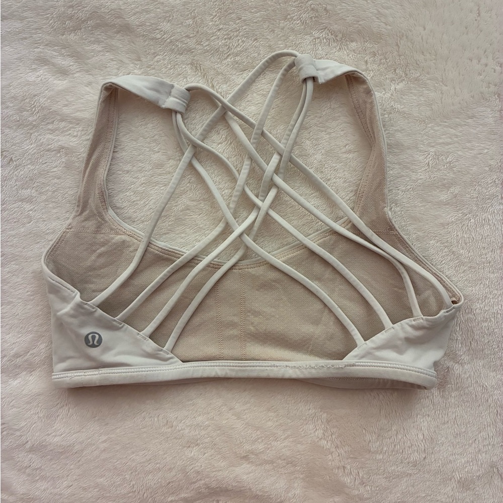 lululemon athletica Cream Strappy Sports Bra